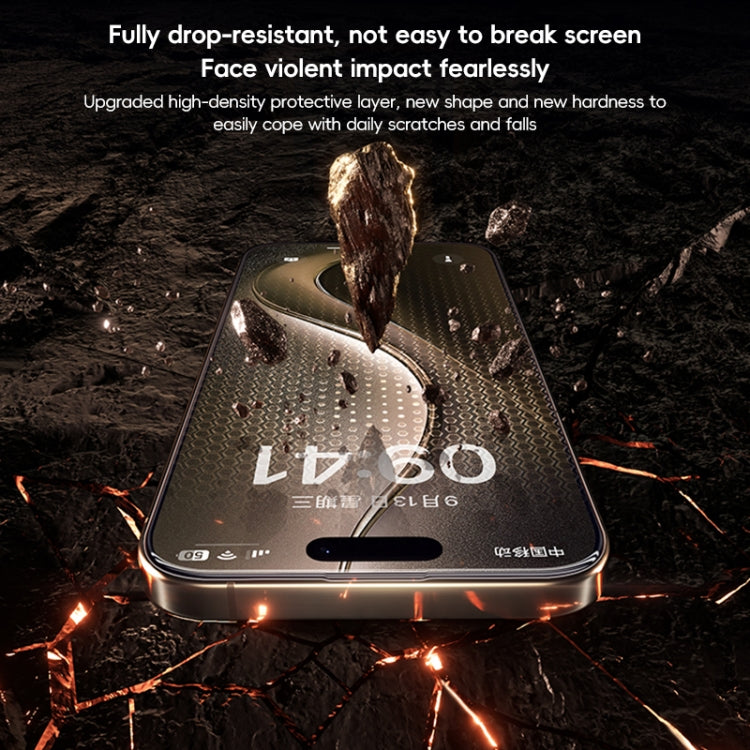 For iPhone 16 Pro Benks Black Gold Series 3D Heat Bending Full Glue Full Coverage HD Tempered Film