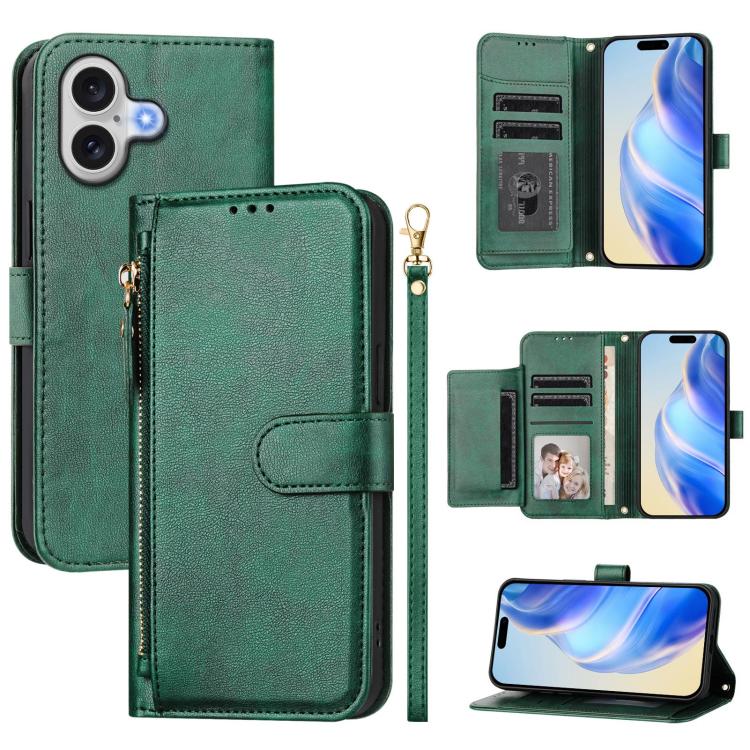 Multi-Card Slots Zipper Wallet Leather Phone Case, For iPhone 17e / 16e, For iPhone 17 Pro Max, For iPhone 17 Pro, For iPhone 17