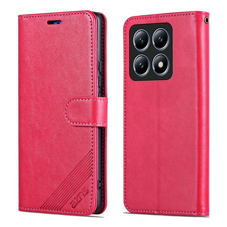 For Xiaomi 14T Pro AZNS Sheepskin Texture Flip Leather Phone Case(Red)
