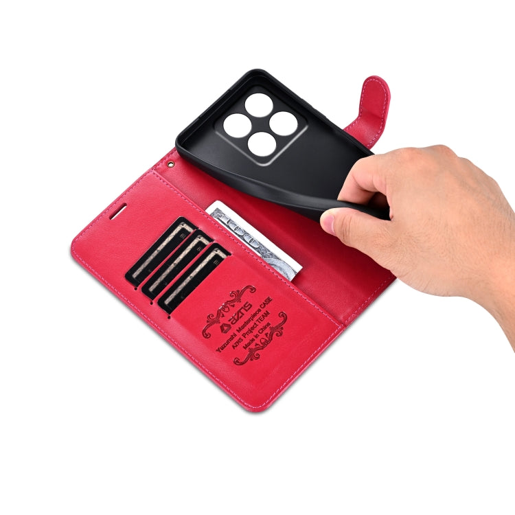 For Xiaomi 14T Pro AZNS Sheepskin Texture Flip Leather Phone Case(Red)