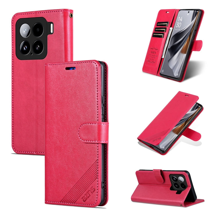 For Xiaomi 15 AZNS Sheepskin Texture Flip Leather Phone Case(Red)