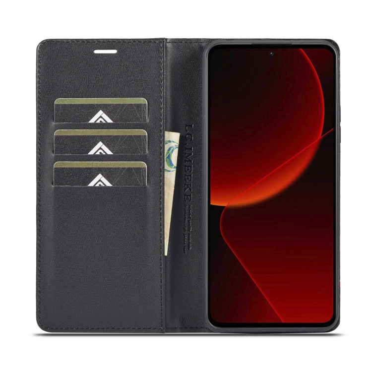 For Xiaomi 14T Pro LC.IMEEKE Carbon Fiber Texture Flip Leather Phone Case(Vertical Black)