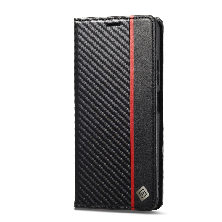 For Xiaomi 14T LC.IMEEKE Carbon Fiber Texture Flip Leather Phone Case(Vertical Black)