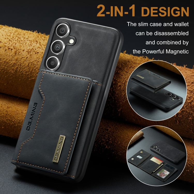 For Samsung Galaxy S24 FE 5G DG.MING M2 Series 3-Fold Multi Card Bag + Magnetic Phone Case(Black)