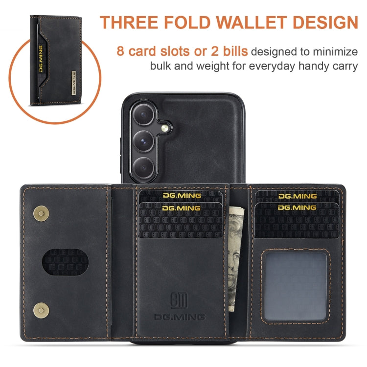 For Samsung Galaxy S24 FE 5G DG.MING M2 Series 3-Fold Multi Card Bag + Magnetic Phone Case(Black)
