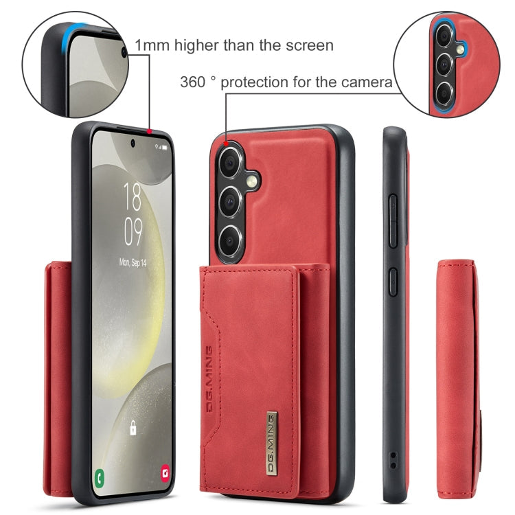 For Samsung Galaxy S24 FE 5G DG.MING M2 Series 3-Fold Multi Card Bag + Magnetic Phone Case(Red)
