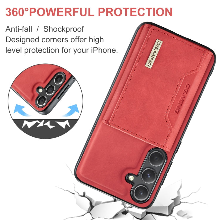 For Samsung Galaxy S24 FE 5G DG.MING M2 Series 3-Fold Multi Card Bag + Magnetic Phone Case(Red)