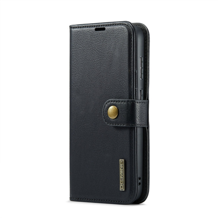 For Samsung Galaxy S24 FE 5G DG.MING Crazy Horse Texture Detachable Magnetic Leather Case(Black)