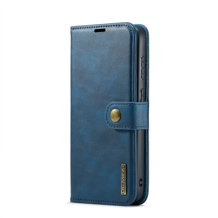 For Samsung Galaxy S24 FE 5G DG.MING Crazy Horse Texture Detachable Magnetic Leather Case(Blue)
