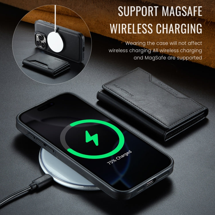 For iPhone 16 Pro Max MAGKING K2 Series MagSafe RFID Card Bag Detachable Phone Case(Black)
