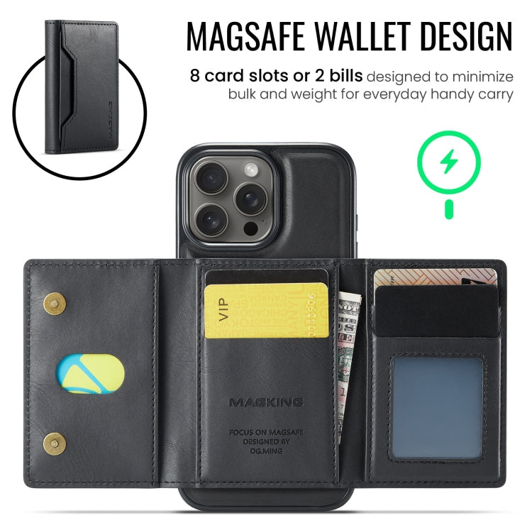For iPhone 16 Pro Max MAGKING K2 Series MagSafe RFID Card Bag Detachable Phone Case(Black)