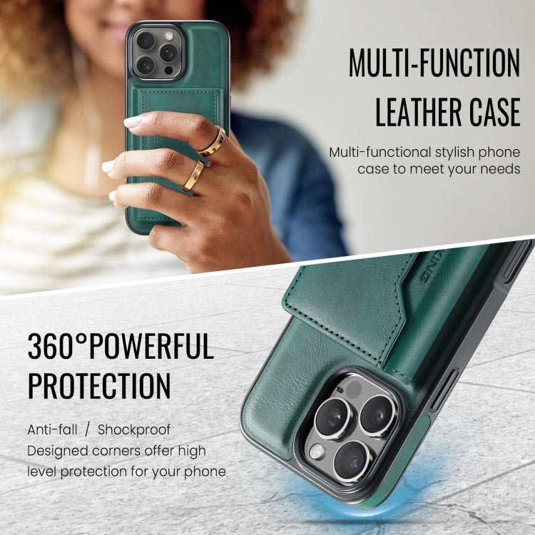 For iPhone 16 Pro MAGKING K2 Series MagSafe RFID Card Bag Detachable Phone Case(Green)