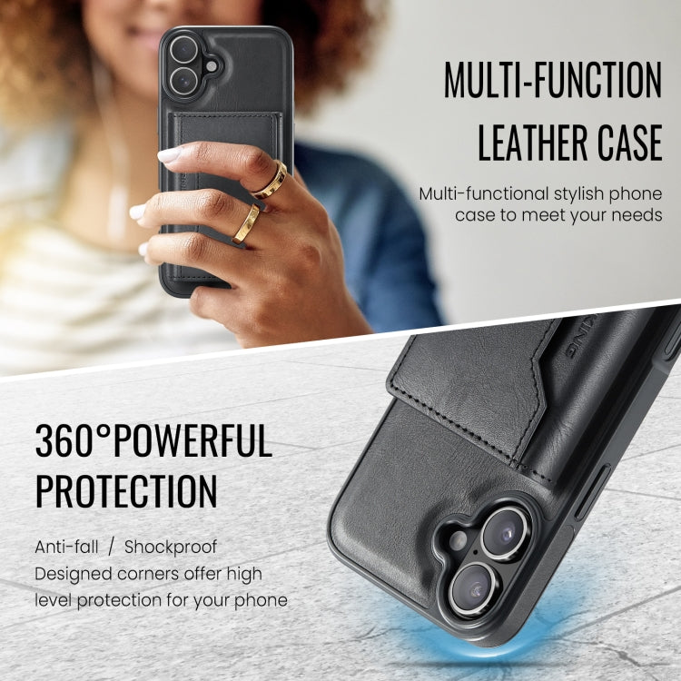 For iPhone 16 MAGKING K2 Series MagSafe RFID Card Bag Detachable Phone Case(Black)