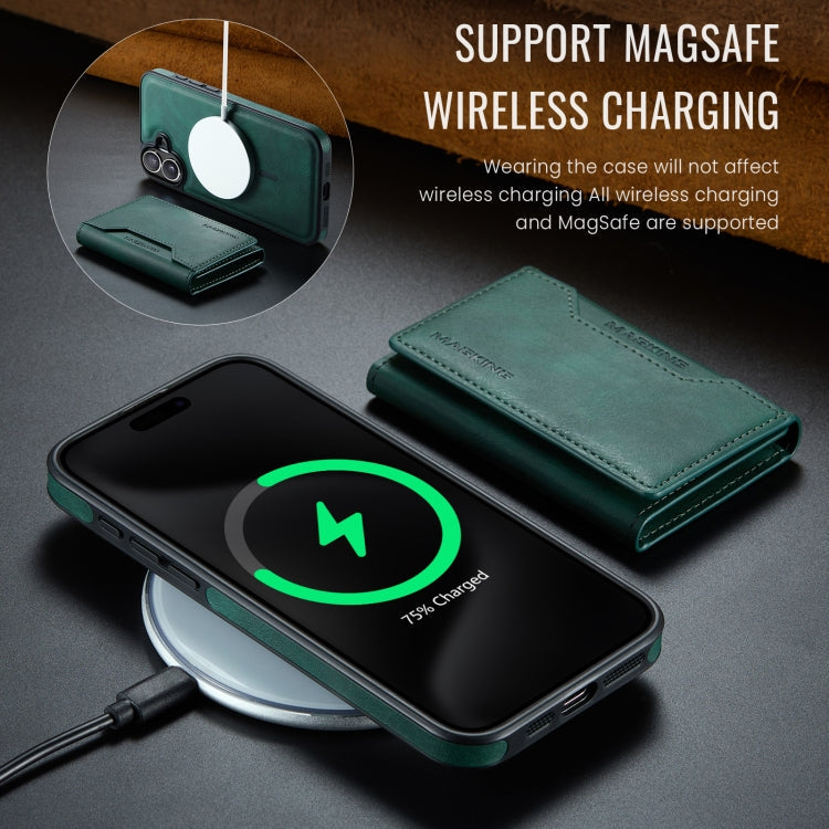 For iPhone 16 MAGKING K2 Series MagSafe RFID Card Bag Detachable Phone Case(Green)