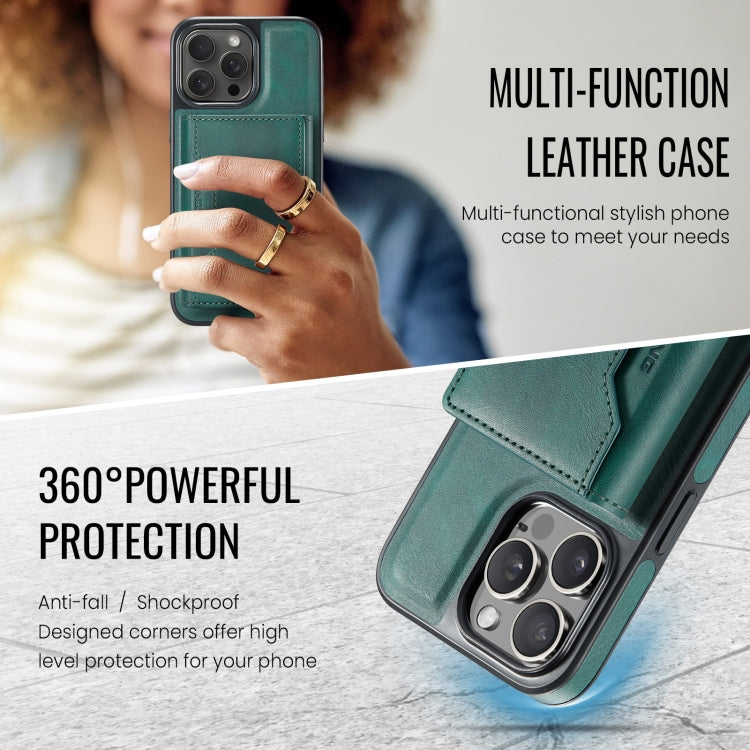 For iPhone 13 Pro Max MAGKING K2 Series MagSafe RFID Card Bag Detachable Phone Case(Green)
