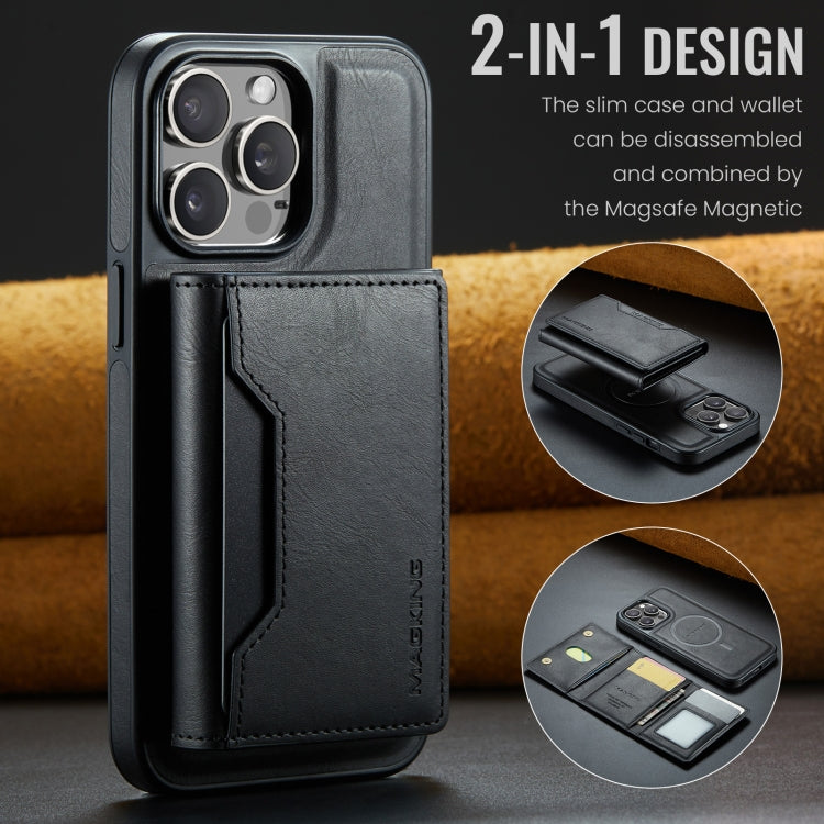 For iPhone 14 Pro Max MAGKING K2 Series MagSafe RFID Card Bag Detachable Phone Case(Black)