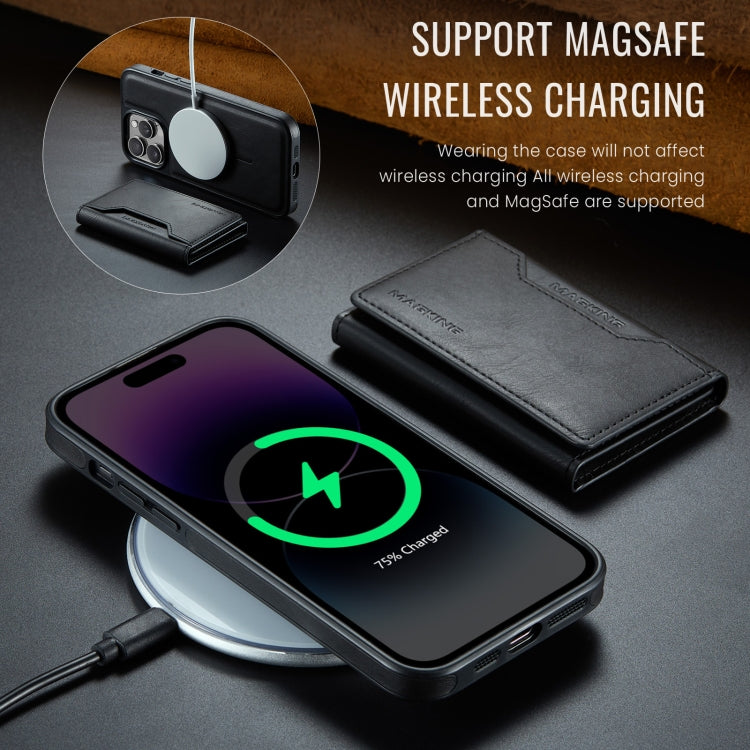 For iPhone 14 Pro Max MAGKING K2 Series MagSafe RFID Card Bag Detachable Phone Case(Black)