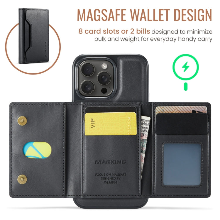 For iPhone 14 Pro Max MAGKING K2 Series MagSafe RFID Card Bag Detachable Phone Case(Black)