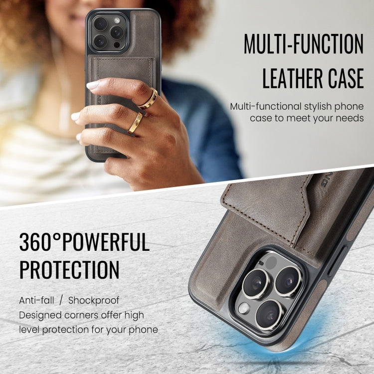 For iPhone 14 Pro Max MAGKING K2 Series MagSafe RFID Card Bag Detachable Phone Case(Coffee)