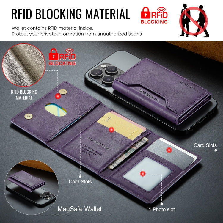 MAGKING K2 Series MagSafe RFID Card Bag(Purple)