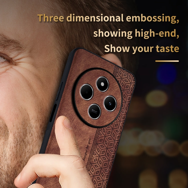 For Xiaomi Poco C75 AZNS 3D Embossed Skin Feel Phone Case(Brown)