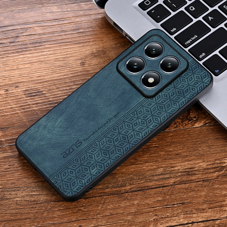 For Xiaomi 14T AZNS 3D Embossed Skin Feel Phone Case(Dark Green)