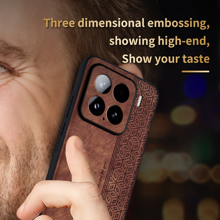 For Xiaomi 15 AZNS 3D Embossed Skin Feel Phone Case(Brown)
