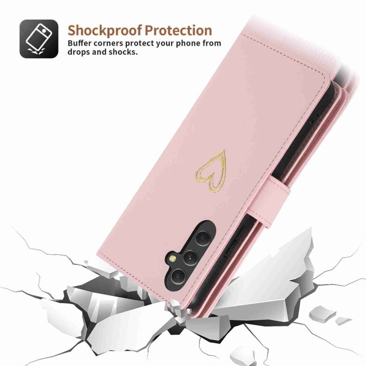 For Samsung Galaxy A54 POLA Love Multi-Card Slots Zipper Wallet Leather Phone Case(Pink)