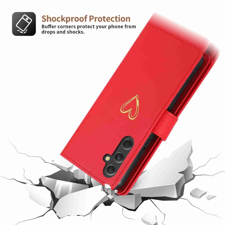 For Samsung Galaxy A54 POLA Love Multi-Card Slots Zipper Wallet Leather Phone Case(Red)