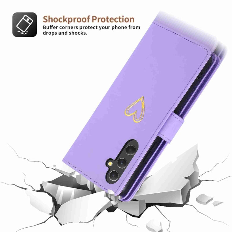 For Samsung Galaxy A54 POLA Love Multi-Card Slots Zipper Wallet Leather Phone Case(Purple)