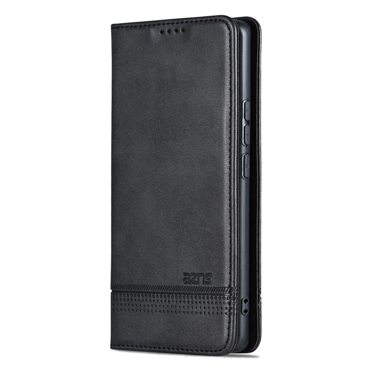 For Xiaomi 14T Pro AZNS Magnetic Calf Texture Flip Leather Phone Case(Black)