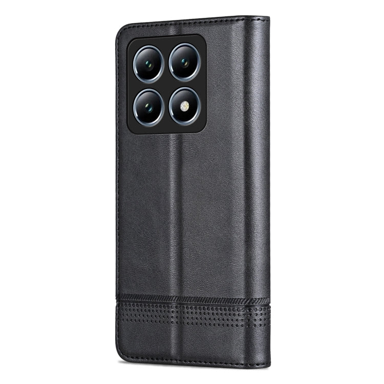 For Xiaomi 14T Pro AZNS Magnetic Calf Texture Flip Leather Phone Case(Black)