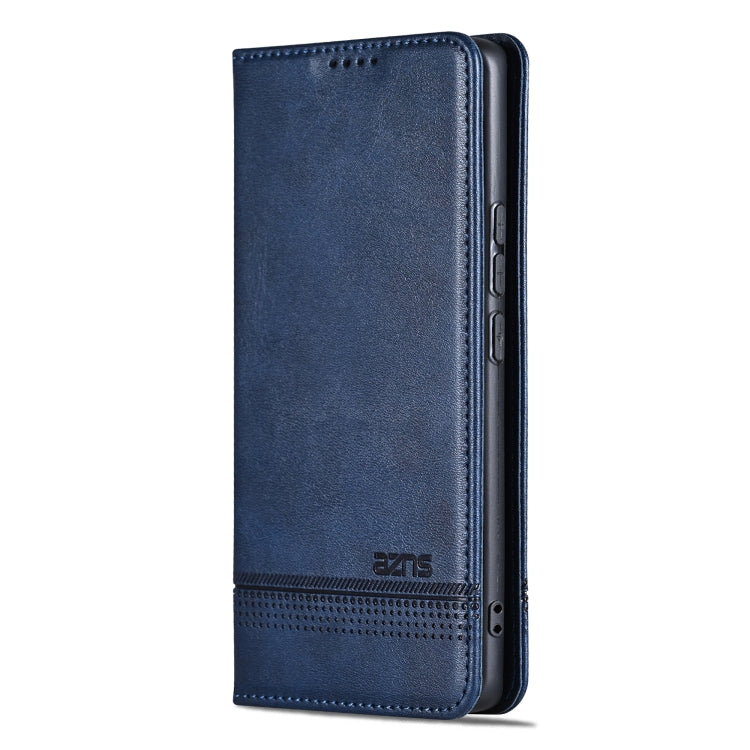 For Xiaomi 14T AZNS Magnetic Calf Texture Flip Leather Phone Case(Dark Blue)