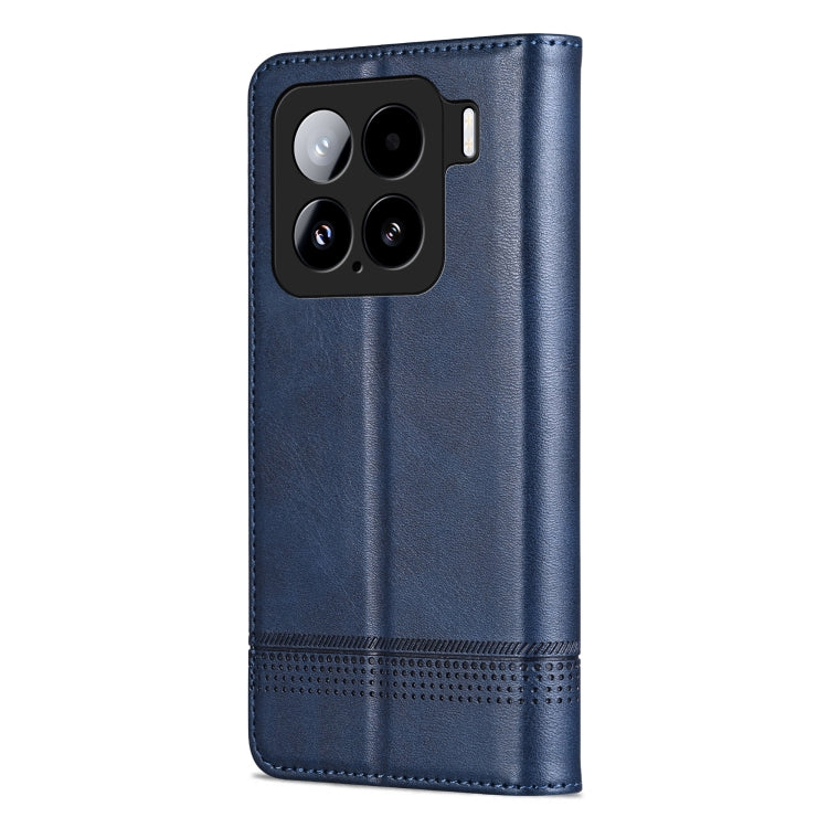For Xiaomi 15 AZNS Magnetic Calf Texture Flip Leather Phone Case(Dark Blue)