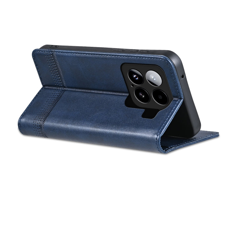 For Xiaomi 15 AZNS Magnetic Calf Texture Flip Leather Phone Case(Dark Blue)