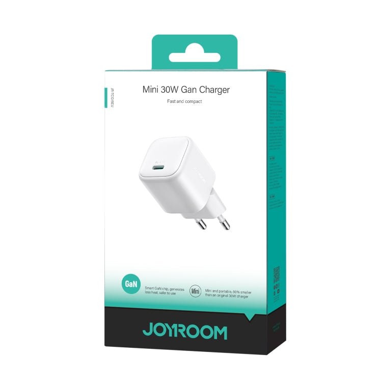 JOYROOM JR-TCG15 30W GaN USB-C / Type-C Port Mini Charger, Plug:EU Plug(White)