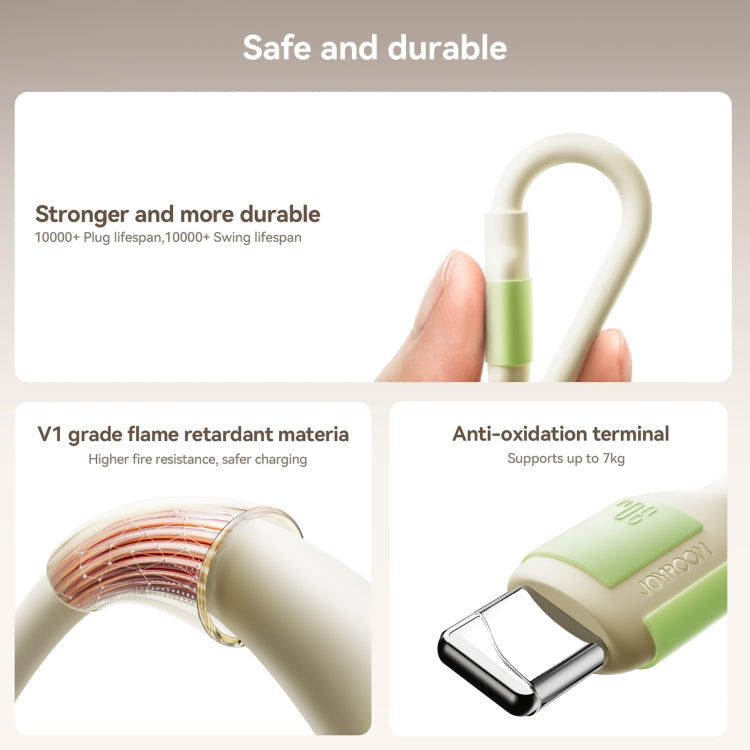 JOYROOM S-A53 Fluorescent Series 30W Type-C to 8 Pin Fast Charging Data Cable, Length:2m(Beige)