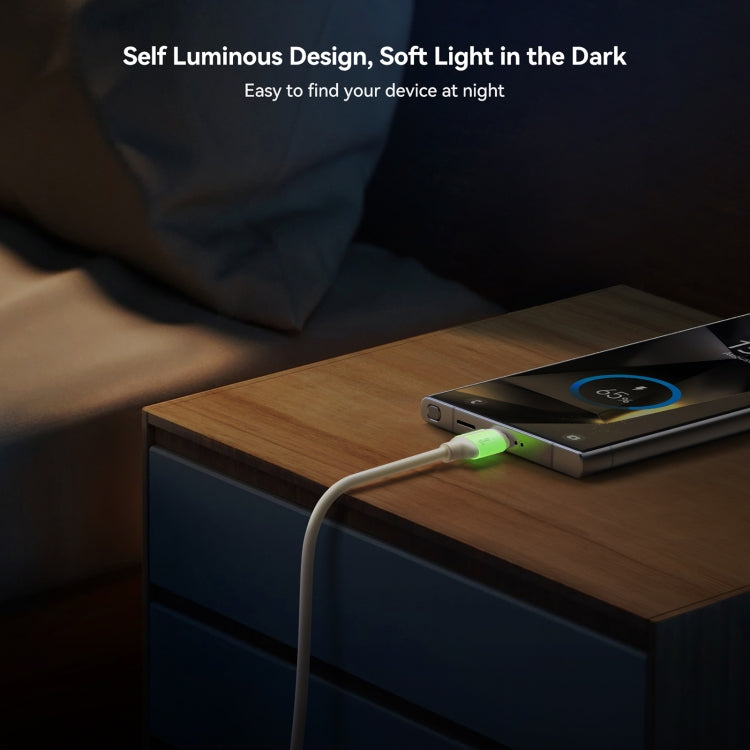 JOYROOM S-A53 Fluorescent Series 3A USB to Type-C Fast Charging Data Cable, Length:1.2m(Beige)