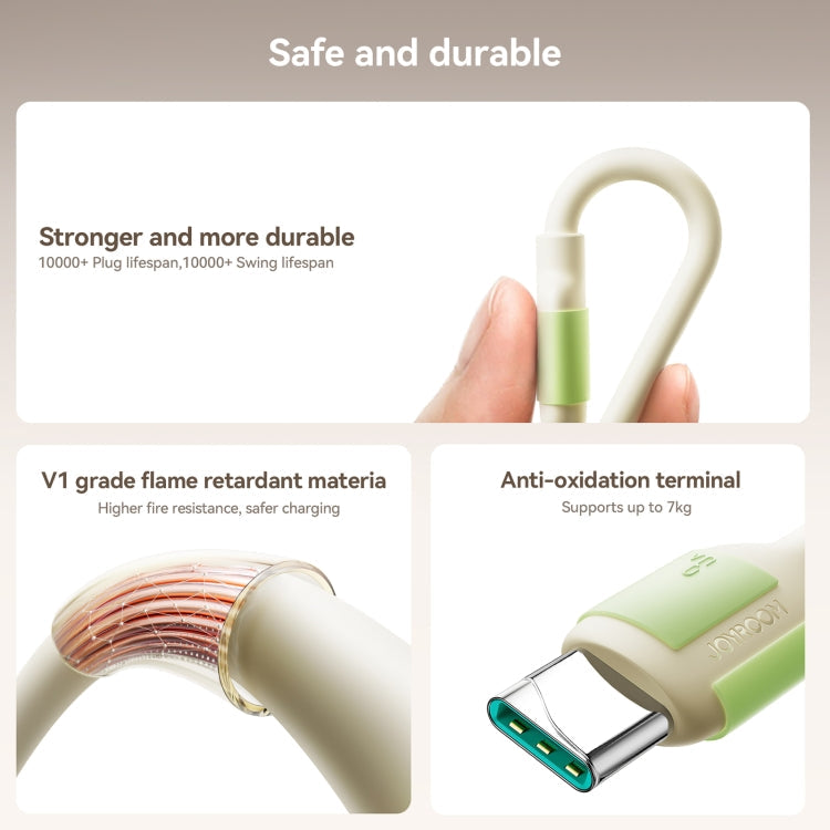 JOYROOM S-A53 Fluorescent Series 3A USB to Type-C Fast Charging Data Cable, Length:1.2m(Beige)
