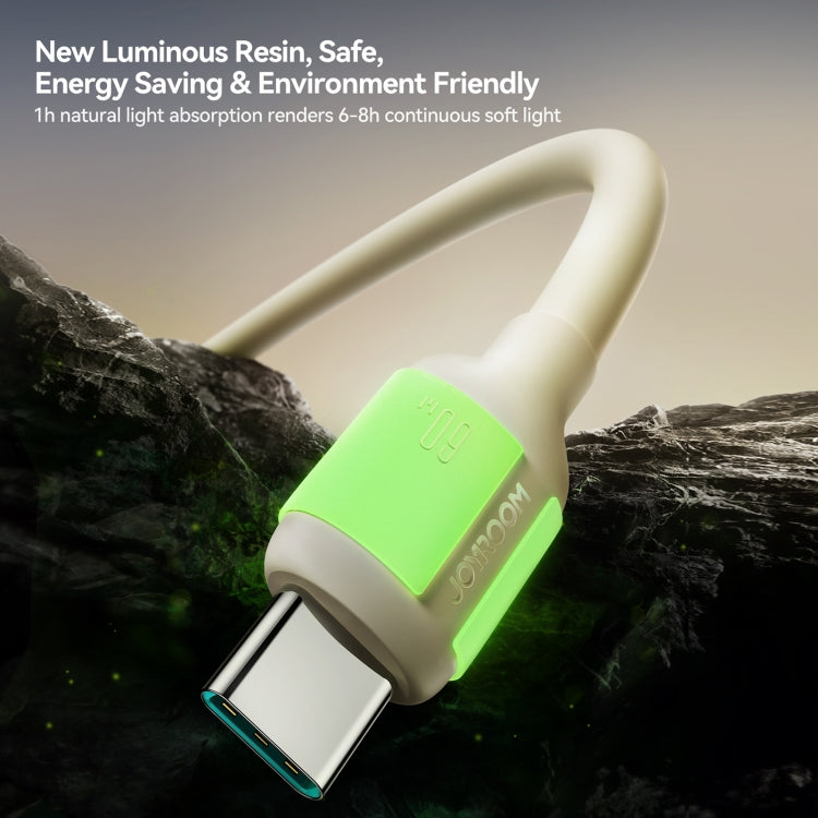 JOYROOM S-A53 Fluorescent Series 60W Type-C to Type-C Fast Charging Data Cable, Length:2m(Beige)