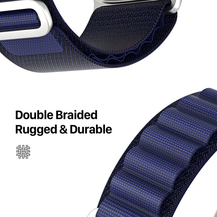 For Apple Watch 46mm / 49mm / 45mm / 44mm DUX DUCIS GS Series Nylon Loop Watch Band(Navy Blue)