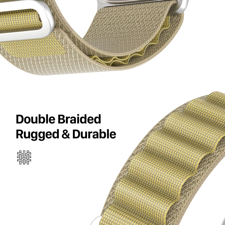 For Apple Watch 46mm / 49mm / 45mm / 44mm DUX DUCIS GS Series Nylon Loop Watch Band(Tan)