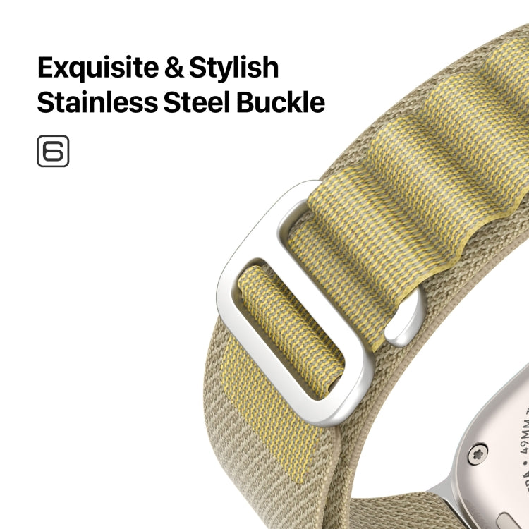 For Apple Watch 46mm / 49mm / 45mm / 44mm DUX DUCIS GS Series Nylon Loop Watch Band(Tan)