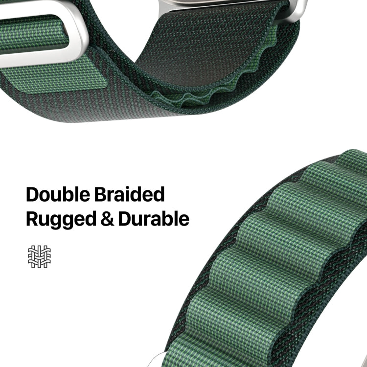 For Apple Watch 42mm / 41mm / 40mm / 38mm DUX DUCIS GS Series Nylon Loop Watch Band(Dark Green)