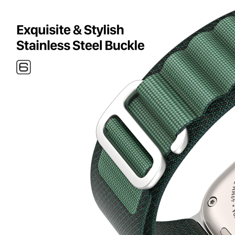 For Apple Watch 42mm / 41mm / 40mm / 38mm DUX DUCIS GS Series Nylon Loop Watch Band(Dark Green)