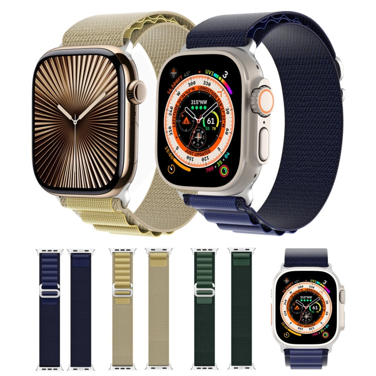 For Apple Watch 46mm / 49mm / 45mm / 44mm DUX DUCIS GS Series Nylon Loop Watch Band(Dark Green)