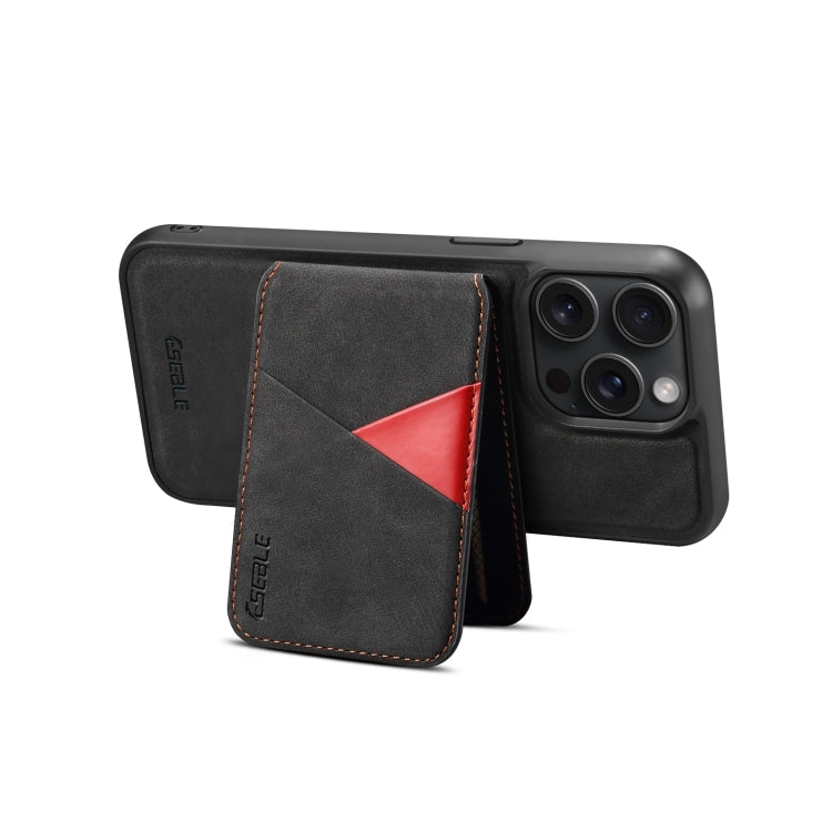 For iPhone 14 / 13 ESEBLE E2 Retro Texture Card Slots MagSafe RFID Leather Case(Black)