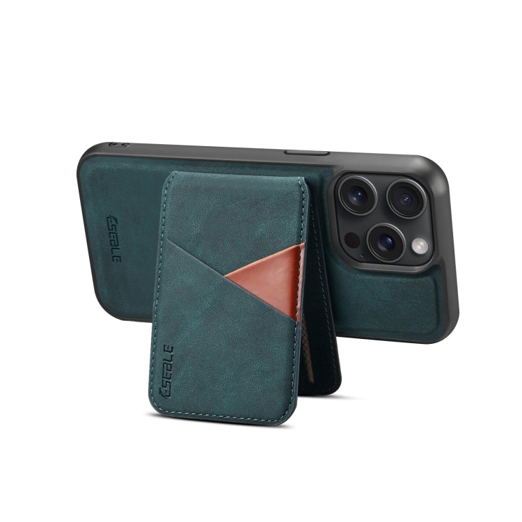 For iPhone 14 Pro ESEBLE E2 Retro Texture Card Slots MagSafe RFID Leather Case(Dark Green)