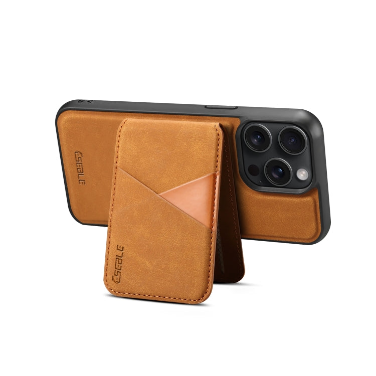 For iPhone 14 Pro Max ESEBLE E2 Retro Texture Card Slots MagSafe RFID Leather Case(Yellow)