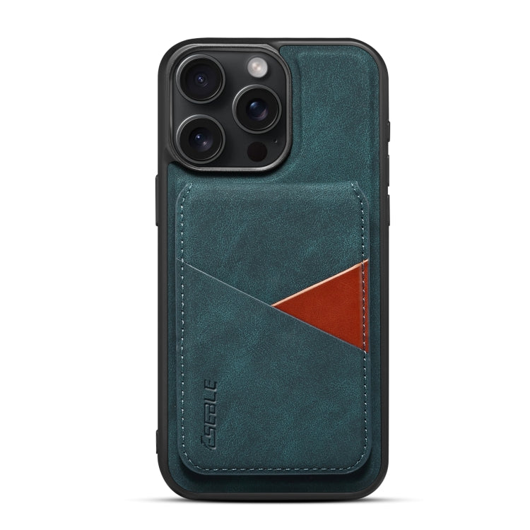 For iPhone 15 Pro ESEBLE E2 Retro Texture Card Slots MagSafe RFID Leather Case(Dark Green)